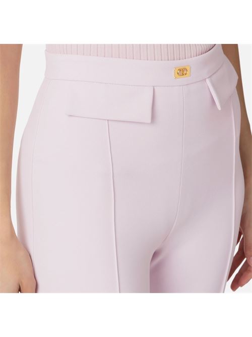 Pantaloni in crêpe con placca logo ELISABETTA FRANCHI | PA07851E251E2544